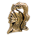 Knight Head Pin, Gold Tone Metal