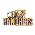 Panther with Panthers Pin, Gold Tone Metal
