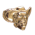 Cavalier Head Pin, Gold Tone Metal