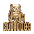 Bulldog with Bulldogs Pin, Gold Tone Metal