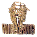 Wildcat with Wildcats Pin, Gold Tone Metal