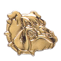 Bulldog Head Pin, Gold Tone Metal