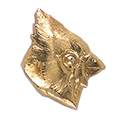 Cardinal Head Pin, Gold Tone Metal