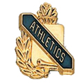 Athletics Scroll Shape Pin, Gold