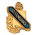 Attendance Scroll Shape Pin, Gold