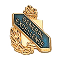 General Excellence Scroll Shape Pin, Gold