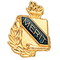 Merit Scroll Shape Pin, Gold