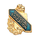 Physical Education Scroll Shape Pin, Gold