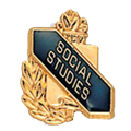 Social Studies Scroll Shape Pin, Gold