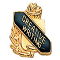 Creative Writing Scroll Shape Pin, Gold