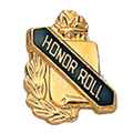 Honor Roll Scroll Shape Pin, Gold