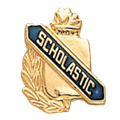 Scholastic Scroll Shape Pin, Gold