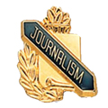 Journalism Scroll Shape Pin, Gold