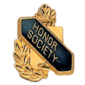 Honor Society Scroll Shape Pin, Gold