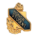Honor Student Scroll Shape Pin, Gold