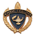 Academic Excellence Torch & Wreath Pin, Gold