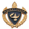 Highest Honor Torch & Wreath Pin, Gold
