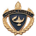 Honor Student Torch & Wreath Pin, Gold