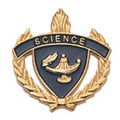 Science Torch & Wreath Pin, Gold