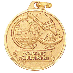 Academic Achievement Globe & Lamp Medal 1 1/4