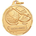 Excellence Globe & Lamp Medal 1 1/4