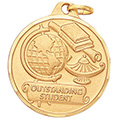 Outstanding Student Globe & Lamp Medal 1 1/4