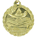 Excellence Lamp & Books Medal 1 1/8
