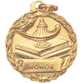 Honor Lamp & Books Medal 1 1/8
