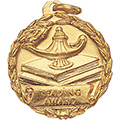 Reading Award Lamp & Books Medal 1 1/8