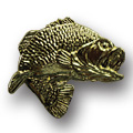 Bass Fishing Metal Insert, Gold - Box of 25