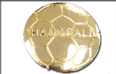 Handball Metal Insert, Gold - Box of 25