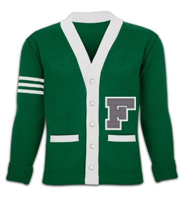 School Sweater with Right Sleeve Stripes