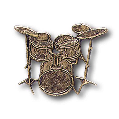 Drum Set Pinsert, Gold