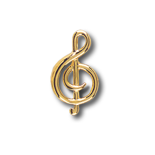 Treble Clef Pinsert, Gold