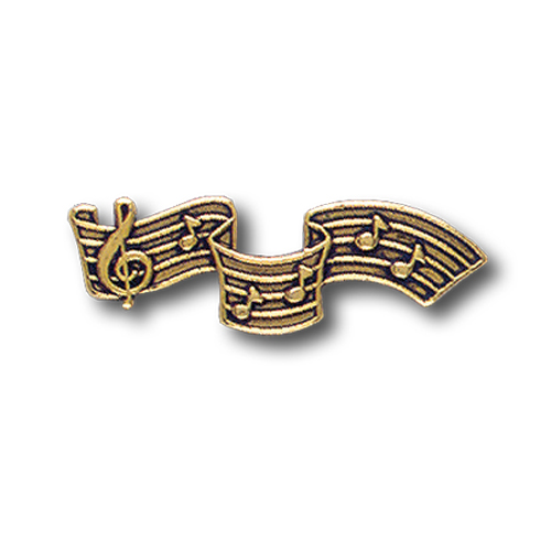 Music Staff Pinsert, Gold