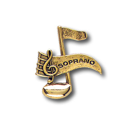 Music Note with Soprano Pinsert, Gold