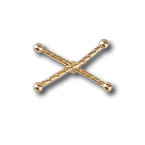 Crossed Batons Pinsert, Gold