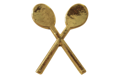 Paddles Crossed Metal Insert, Gold - Box of 25