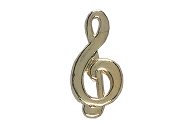 Treble Clef Metal Insert, Gold - Box of 25