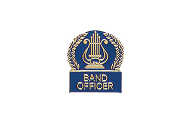 Music Lyre Band Officer Pin with Blue Enamel Fill