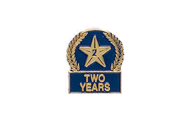 Star Two Years Pin with Blue Enamel Fill