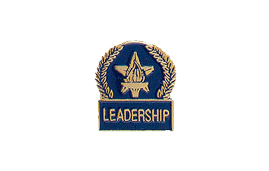 Star & Torch Leadership Pin with Blue Enamel Fill