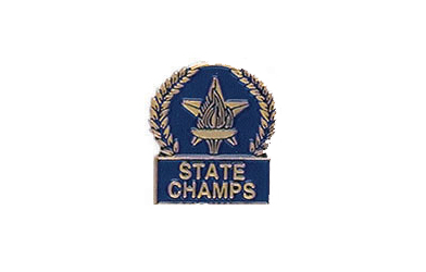 Star & Torch State Champs Pin with Blue Enamel Fill