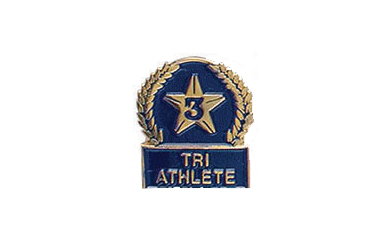 Star Tri-Athlete Pin with Blue Enamel Fill