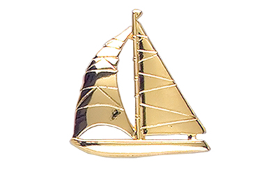 Sailboat Pin, Gold Tone Metal