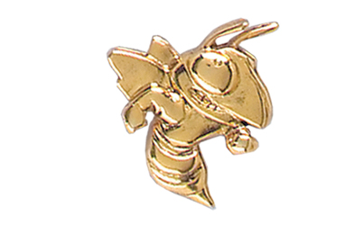 Yellow Jacket Pin, Gold Tone Metal