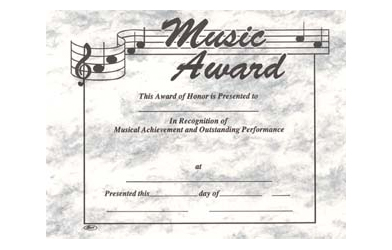 Stock Music Certificate