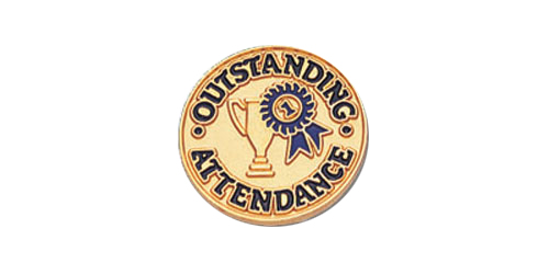 Outstanding Attendance Pin, Gold