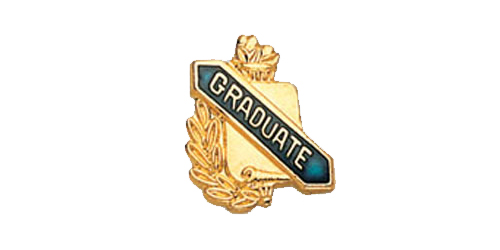 Graduate Scroll Shape Pin, Gold