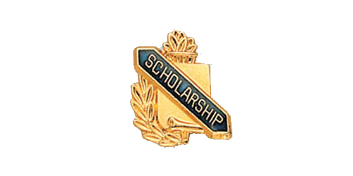 Scholarship Scroll Shape Pin, Gold